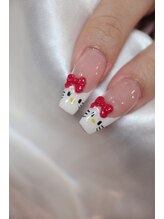 ネイルルーム アイボリー(nail room ivory)/手描きキティちゃん