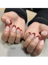 アース ネイルアンドアイラッシュ 三木店(EARTH Nail&Eyelash)/フレンチ+１カラー+デザイン