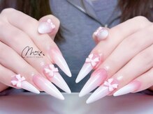 マイ(Mai)/ちゅるんピンク×リボンネイル