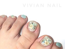 フット　押し花　スプリング