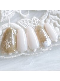 パラジェル雪ネイルデザイン