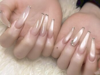 メルシー 京都店(Merci)の写真/強度のある長さ出し＆こだわり技術で美しい指先に♪【ジェルチップ（アプレ）長さ出しワンカラ―¥8800】