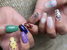 カラフル推し活ネイル♪