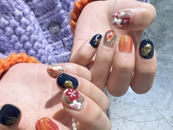 ノラ ミナミアオヤマ(NORA MINAMIAOYAMA)/成人式にもぴったり！和柄ネイル