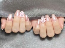 ダイアモンドネイルスタジオ 新宿店(Diamond Nail Studio)/ワンカラー+2個パーツ