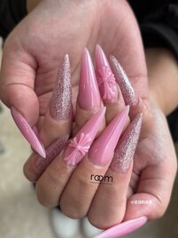 ロングネイル×クロムパーツ