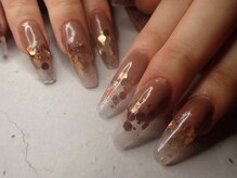 スカルプ研究所 バイ ネイルスミス(Nailsmith)/【Lサイズ】ブラウン×ゴールド