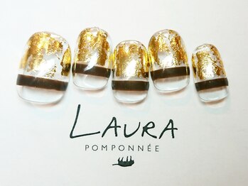 ローラポンポニー(Laura pomponnee)/ブラウン×ゴールド