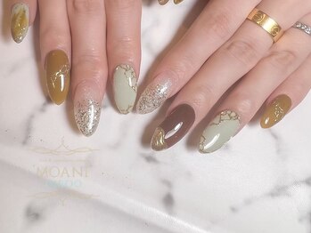 秋カラーミラーネイル