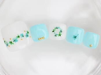 ネイルサロン あかねいろ/夏色☆押し花☆フラワー☆フット
