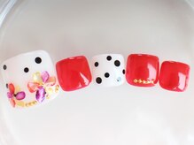 ネイルサロン あかねいろ/春夏☆シェルフラワー☆フット