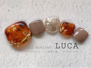 ネイルアトリエルカ(nail atelier LUCA)/W-214 大人べっこうフットネイル