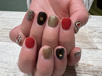 バレンタインネイル