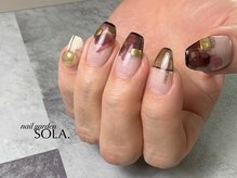 ソラ(SOLA.)/冬系ニュアンス×インクネイル