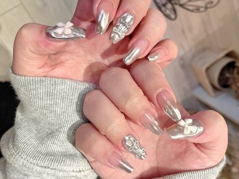 カノアネイルプレイス(KANOA nail place)/シルバーミラーネイル☆