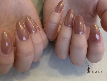 シンプル上品艶々ミラーネイル