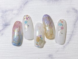 カラフルお花ネイル