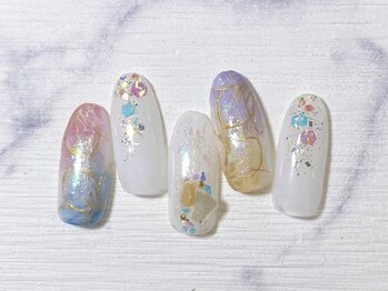 ネイルサロン インプレス(Impress)/カラフルお花ネイル