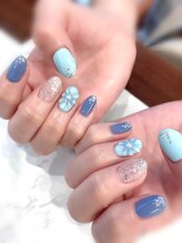 ハーティーネイル hearty nail 溝の口店/ぷっくりネイル/フラワーネイル
