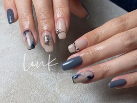 秋ネイル　ネイビーネイル