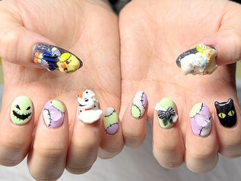 新宿３dネイルハロウィンネイル 