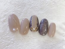 ナル バイ ネイルブレイク(Nalu by Nail Break)/上品濃いめラメ×リボン