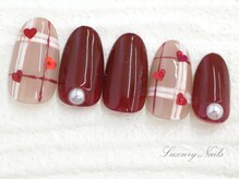 ラグジュアリーネイルズ アカバネ(Luxury Nails Akabane)/ガーリー*ハート&チェック