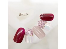 グラティフィー(gratify)/【ボルドー ツイードネイル】