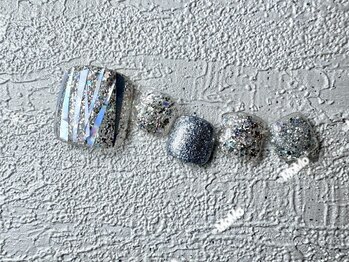 モモネイル(MOMO nail)/涼しげ，ホイル，フラッシュ