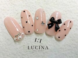 c-352 リボン×ハートネイル