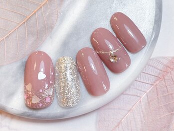 ネイルサロンジンジャー(Ginger)/艶感うるちゅるハートホロネイル