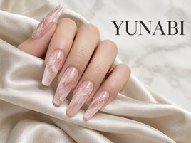 ピンク大理石スクエアネイル
