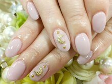 ネイルサロン 爪吉/ヌーディー＆三日月ネイル♪