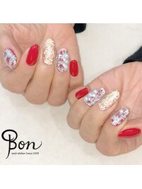 大人ツイードネイル