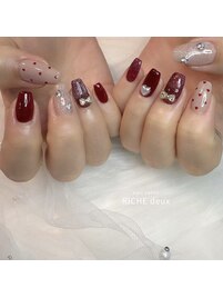 ボルドー×ハートネイル