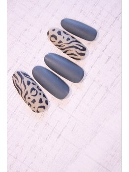 ラルネイル 大宮(Lull. nail)/＊マット＊レオパ&ゼブラ＊
