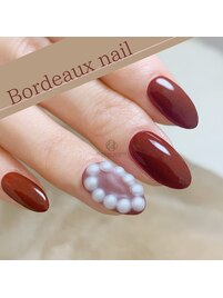 秋冬ボルドーネイル