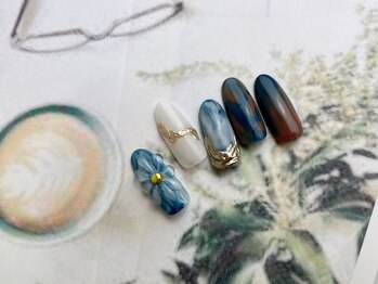 ネイルサロン&スクール ジーナ(GINA)/しずくフラワー×ニュアンス