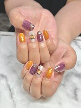 オレンジスティック/ハロウィンネイル　フラッシュ
