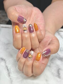 オレンジスティック/ハロウィンネイル　フラッシュ