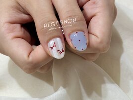 リボン × ドット