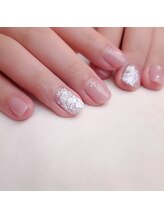 ピオニーネイル(peony nail)/手書きのぷっくりレース