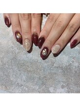 アティックネイルアトリエ(attic nail atelier)/手描きミラーネイル★