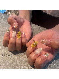 ニュアンスひまわりネイル！