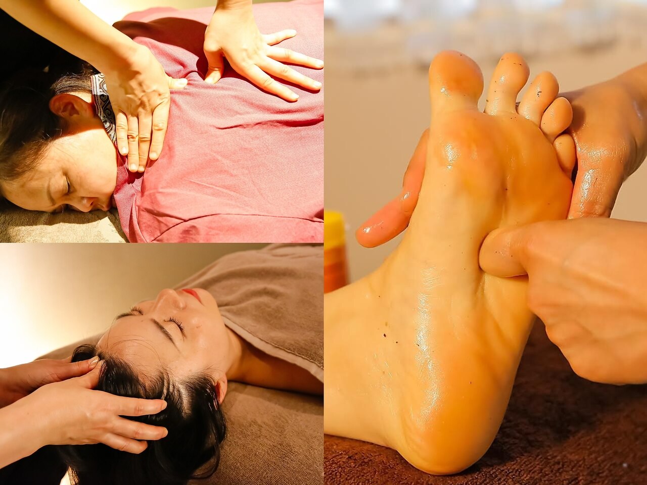 【全身60分】本格中国式もみほぐし30分+[ヘッドスパor足つぼ]30分 \5000