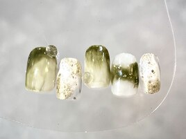 抹茶ニュアンスネイル