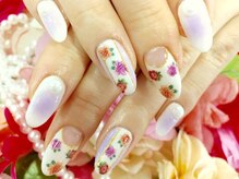ネイルサロン 爪吉/チークネイルとお花が可愛い♪