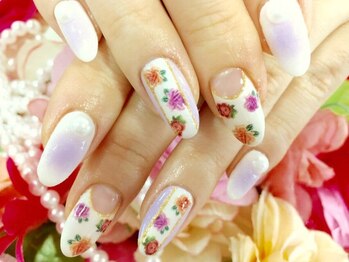 ネイルサロン 爪吉/チークネイルとお花が可愛い♪