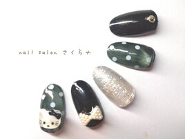 ドット×キティちゃんネイル♪