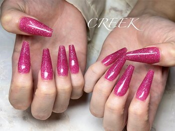 クリーク(CREEK)/ピンクグリッターホロスカルプ